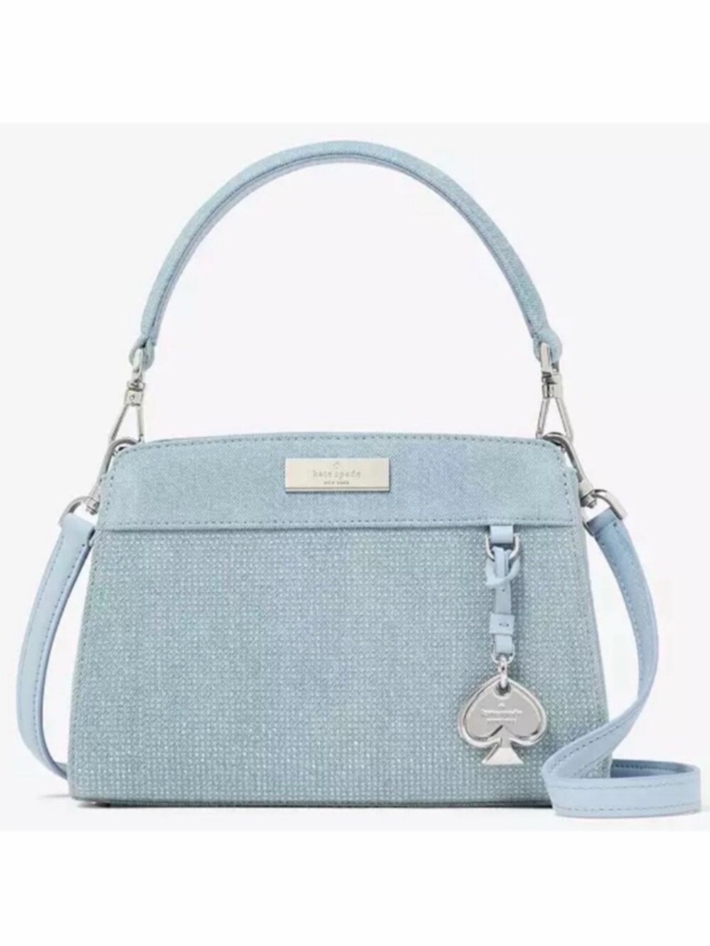 Kate Spade Madison Studded Denim Top Handle Satchel & Crossbody NWT MSRP $459
